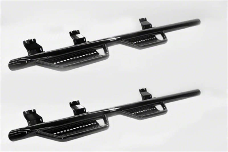 Ranch Hand Legend Series 4-Step Wheel to Wheel Side Step Bars; Gloss Black (17-19 6.6L Duramax Silverado 3500 HD DRW Crew Cab w/ 8-Foot Long Box)
