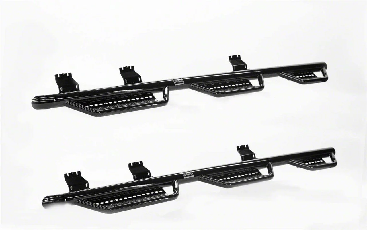 Ranch Hand Legend Series 6-Step Wheel to Wheel Side Step Bars; Gloss Black (17-19 6.6L Duramax Silverado 3500 HD Crew Cab w/ 8-Foot Long Box)