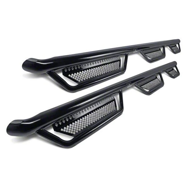 Ranch Hand Legend Series 6-Step Wheel to Wheel Side Step Bars; Gloss Black (17-19 6.6L Duramax Silverado 3500 HD Double Cab w/ 8-Foot Long Box)