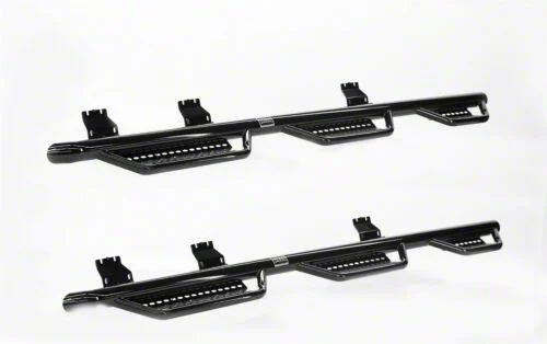 Ranch Hand Legend Series 6-Step Wheel to Wheel Side Step Bars; Gloss Black (17-19 6.6L Duramax Silverado 3500 HD DRW Crew Cab w/ 8-Foot Long Box)