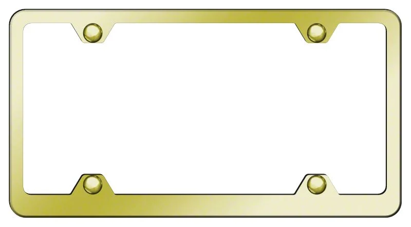 Wide Body Plain License Plate Frame; Gold (Universal; Some Adaptation May Be Required)