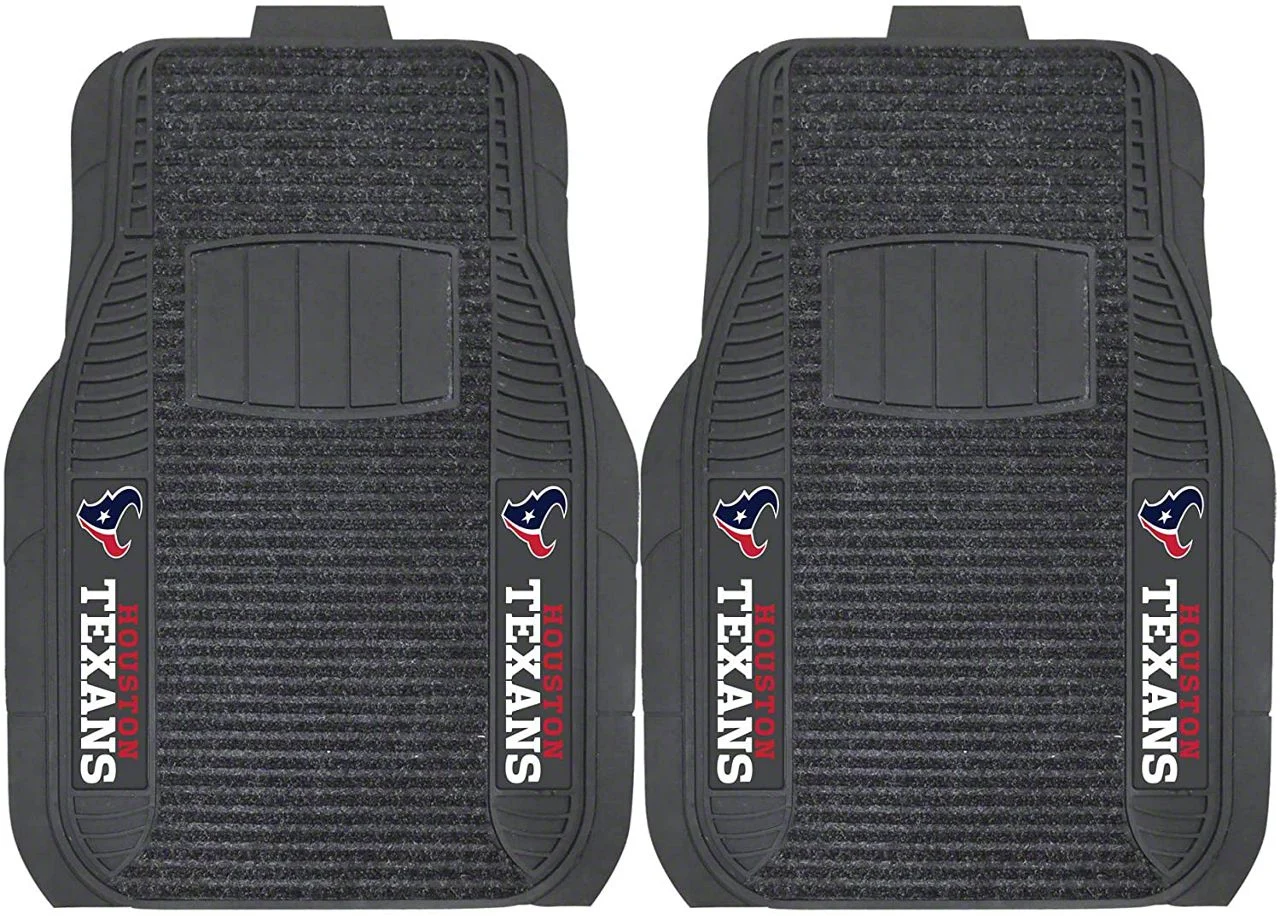 Molded Front Floor Mats with Houston Texans Logo (Universal; Some Adaptation May Be Required)