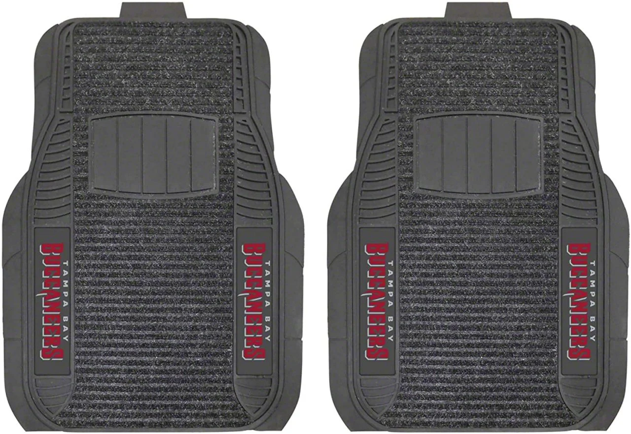 Molded Front Floor Mats with Tampa Bay Buccaneers Logo (Universal; Some Adaptation May Be Required)