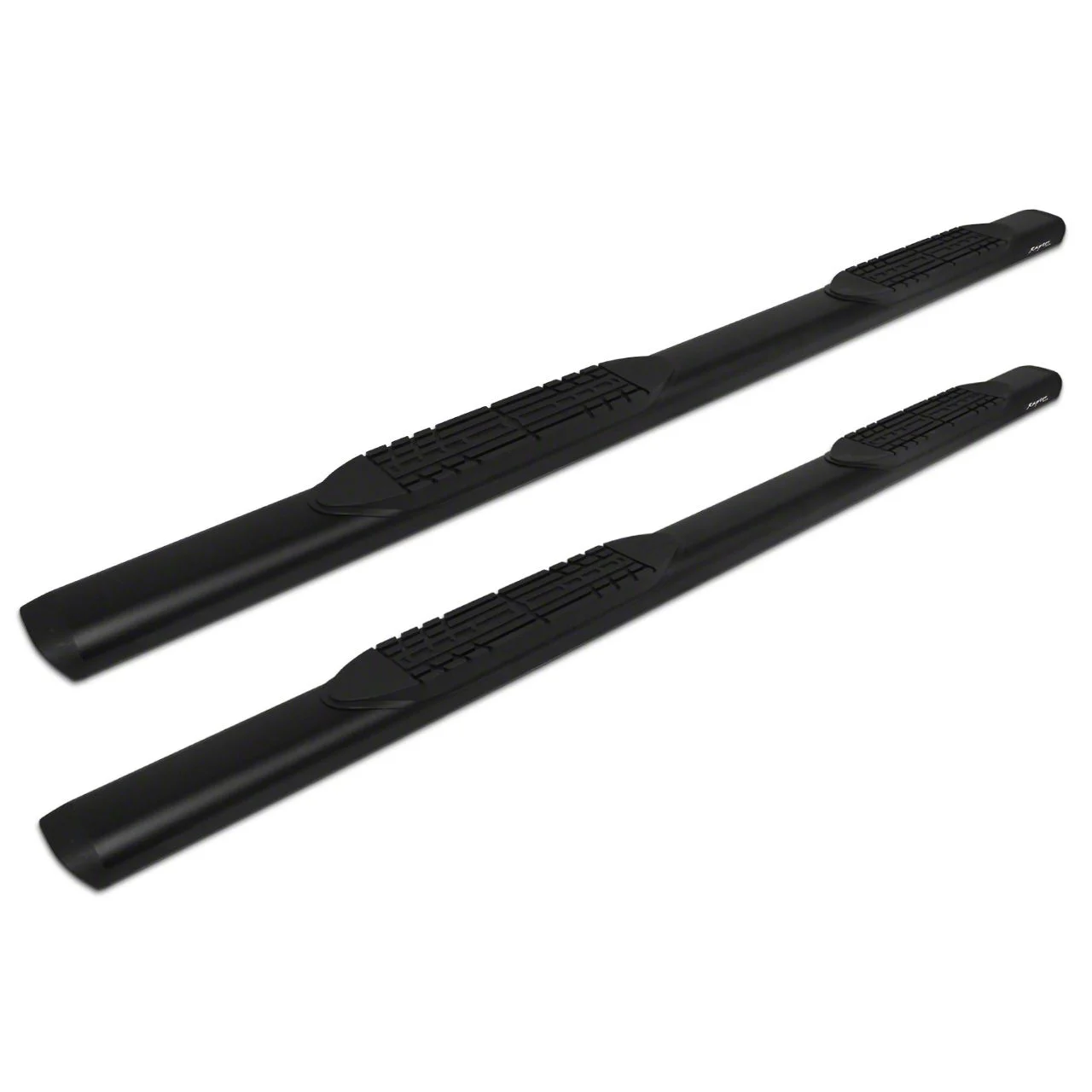 Raptor Series 5-Inch Oval Style Slide Track Running Boards; Black Textured (09-18 RAM 1500 Crew Cab)