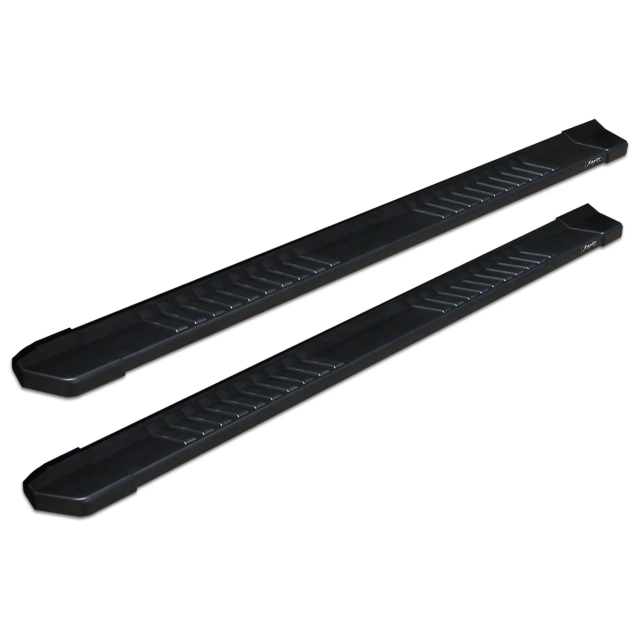 Raptor Series 6-Inch OEM Style Slide Track Running Boards; Black Textured (07-18 Sierra 1500 Extended/Double Cab)