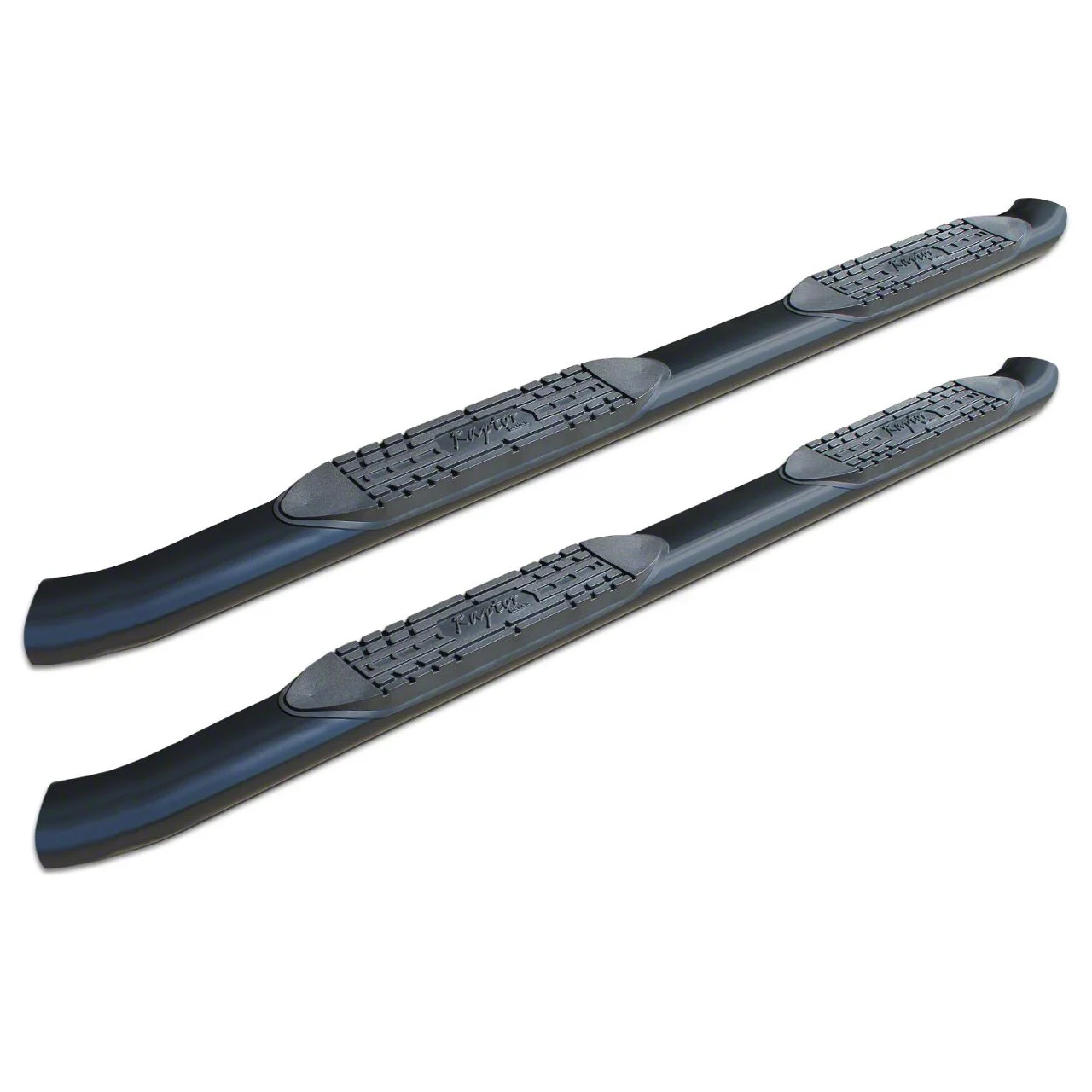 Raptor Series 5-Inch OE Style Curved Oval Side Step Bars; Black (11-16 F-250 Super Duty SuperCab)