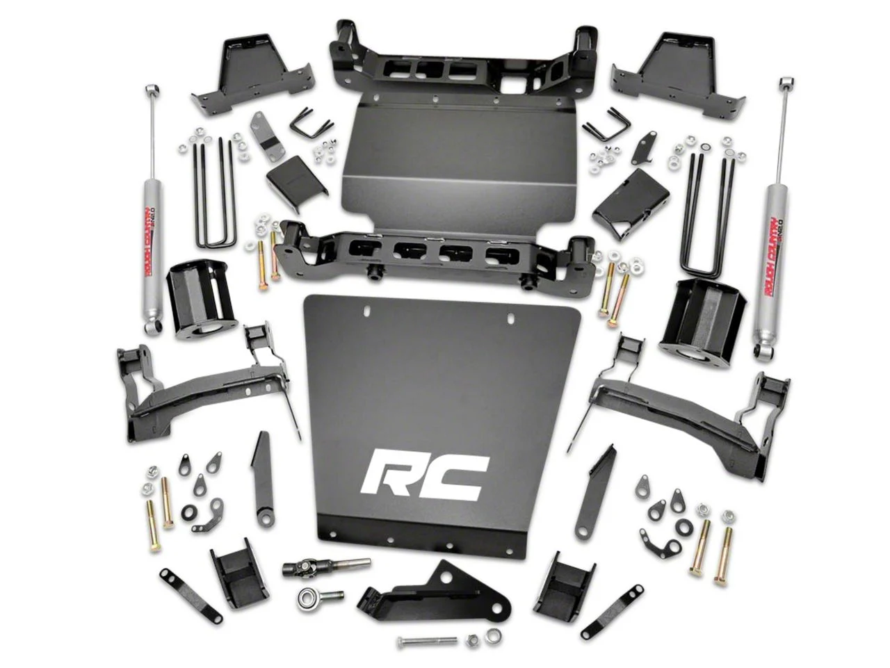 Rough Country 7-Inch Bracket Suspension Lift Kit with Lifted Struts and Premium N3 Shocks (14-18 4WD Sierra 1500, Excluding Denali)