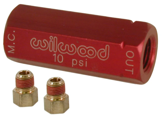 Wilwood Residual Pressure Valve with Fittings - 10 psi / Red