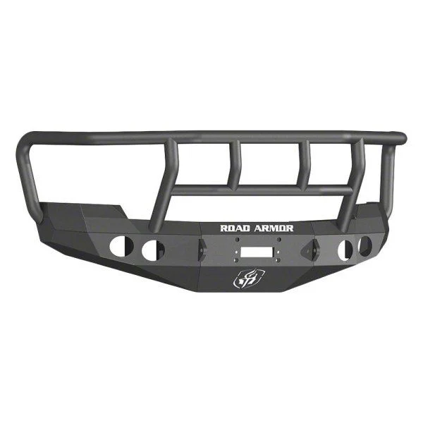 Road Armor Stealth Winch Front Bumper with Titan II Guard; Textured Black (07-10 Silverado 3500 HD)