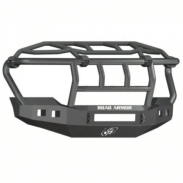 Road Armor Stealth Non-Winch Front Bumper with Intimidator Guard; Textured Black (11-16 F-250 Super Duty)