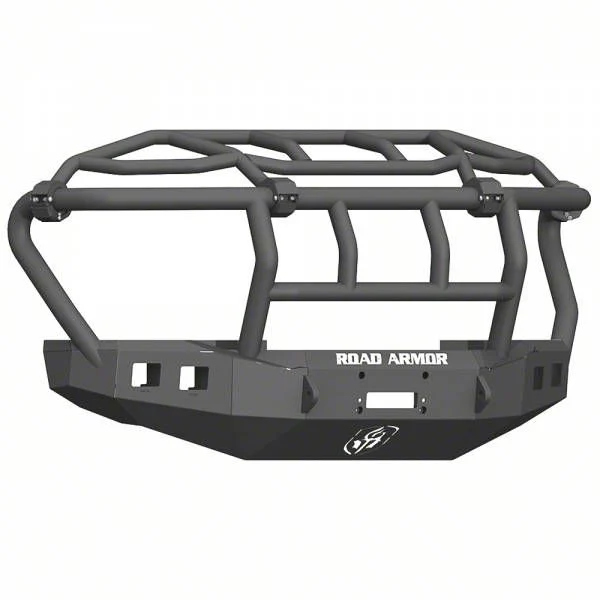 Road Armor Stealth Winch Front Bumper with Intimidator Guard; Textured Black (17-22 F-250 Super Duty)