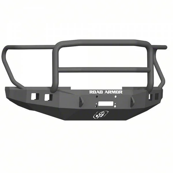 Road Armor Stealth Winch Front Bumper with Lonestar Guard; Wide Flare; Textured Black (17-22 F-250 Super Duty)