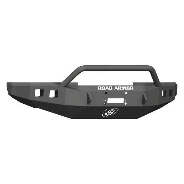 Road Armor Stealth Winch Front Bumper with Pre-Runner Guard; Wide Flare; Textured Black (17-22 F-250 Super Duty)