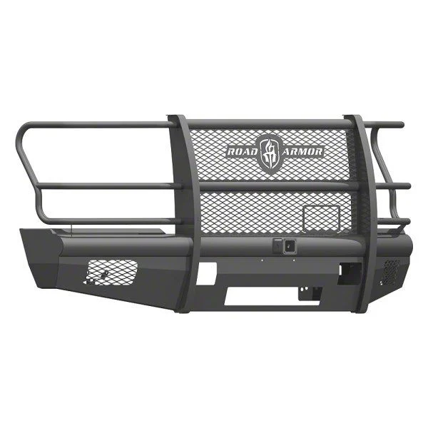 Road Armor Vaquero Non-Winch Front Bumper with Full Guard and 2-Inch Receiver Hitch; Textured Black (17-22 F-250 Super Duty)
