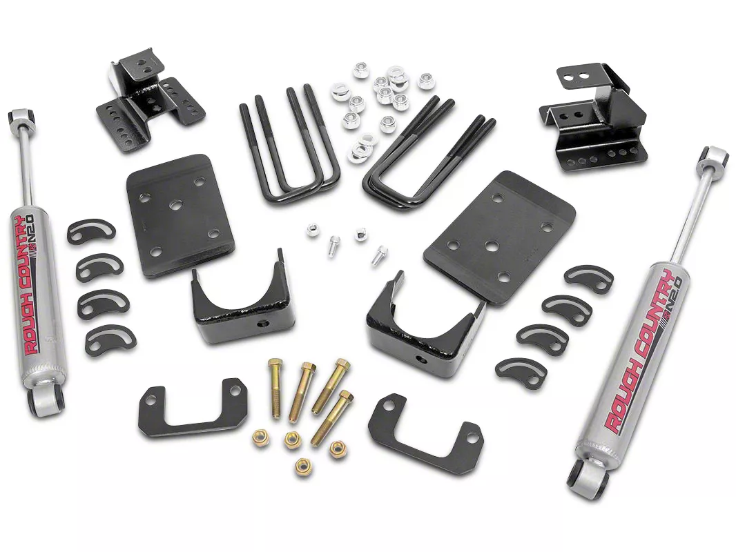 Rough Country Suspension Lowering Kit; 2-Inch Front / 4-Inch Rear (07-15 2WD Silverado 1500, Excluding 6.2L)