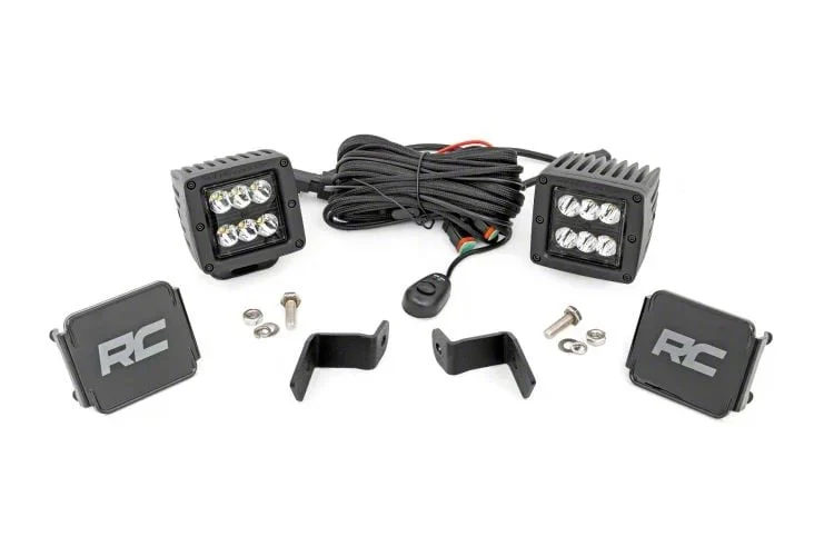 Rough Country Offroad Black Series LED Ditch Light Kit; Spot Beam (15-26 F-150)