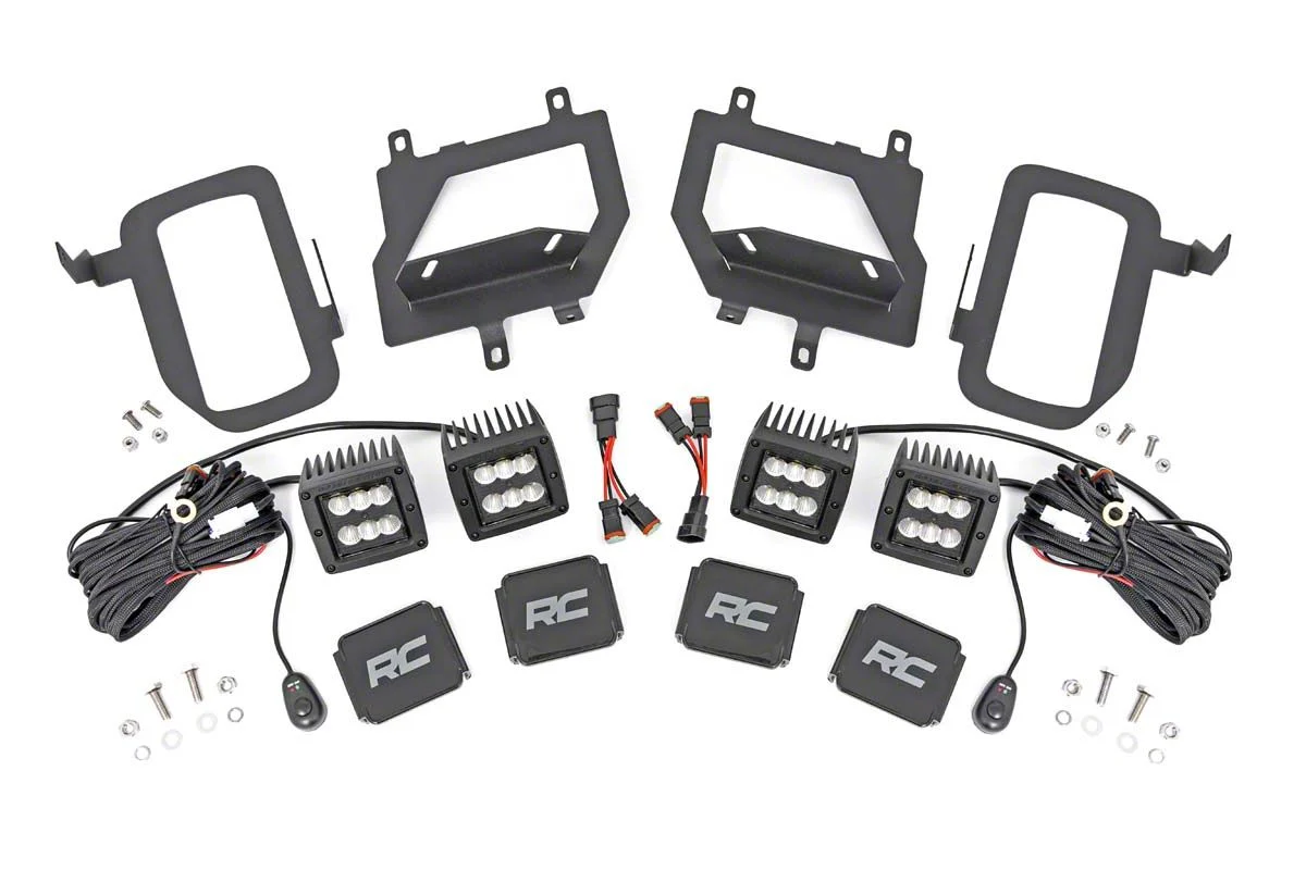 Rough Country Offroad Black Series LED Fog Light Kit; Flood Beam (15-17 F-150, Excluding Raptor)