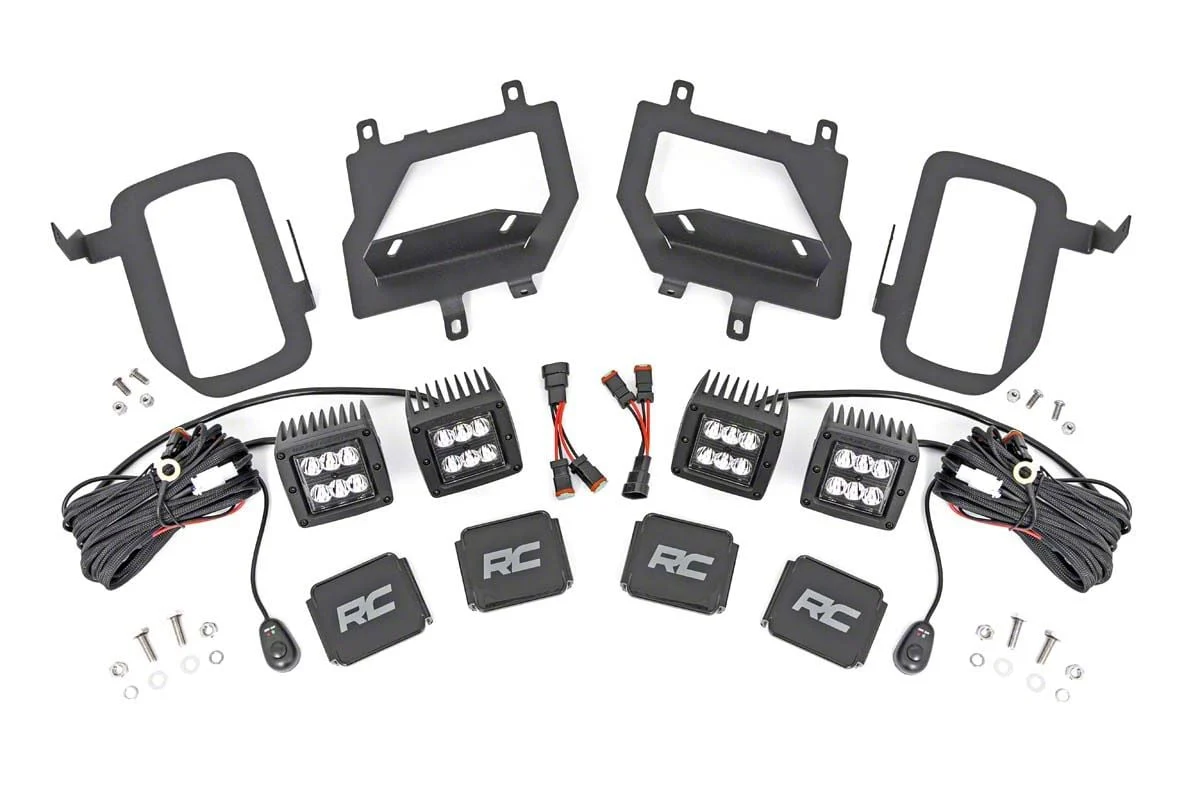 Rough Country Offroad Black Series LED Fog Light Kit; Spot Beam (15-17 F-150, Excluding Raptor)