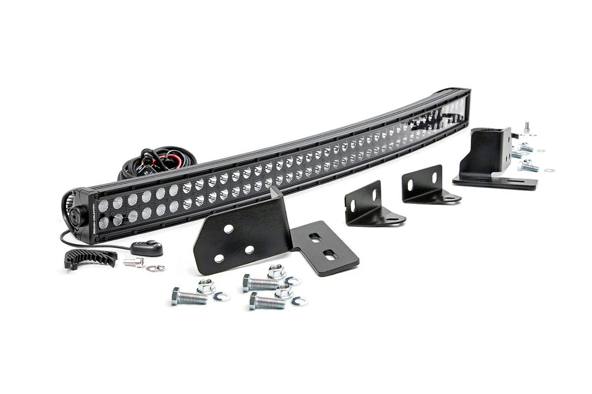 Rough Country Offroad 40-Inch Black Series Curved LED Light Bar Bumper Kit (11-16 F-350 Super Duty)