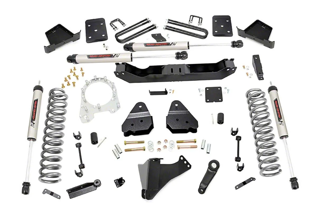 Rough Country Suspension 4.50-Inch Suspension Lift Kit with V2 Monotube Shocks (17-22 4WD 6.7L Powerstroke F-350 Super Duty w/ 4-Inch Rear Axle)