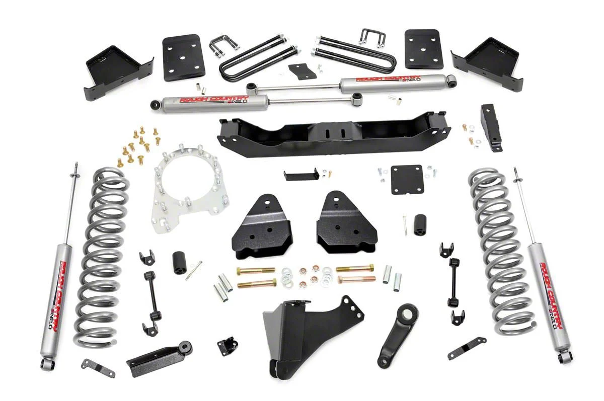 Rough Country Suspension 4.50-Inch Suspension Lift Kit with Premium N3 Shocks (17-22 4WD 6.7L Powerstroke F-350 Super Duty w/ 4-Inch Rear Axle)