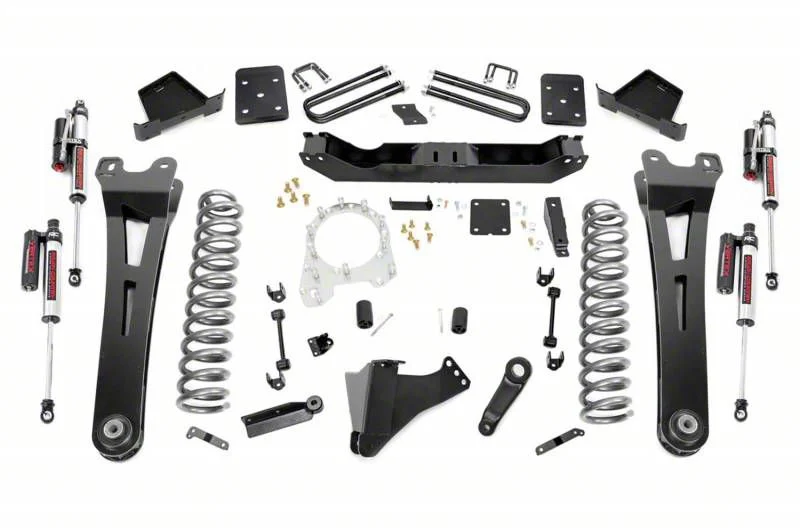 Rough Country Suspension 6-Inch Radius Arm Suspension Lift Kit with Vertex Reservoir Shocks (17-22 4WD 6.7L Powerstroke F-350 Super Duty SRW w/ 3.50-Inch Rear Axle & w/ Factory Overload Springs)