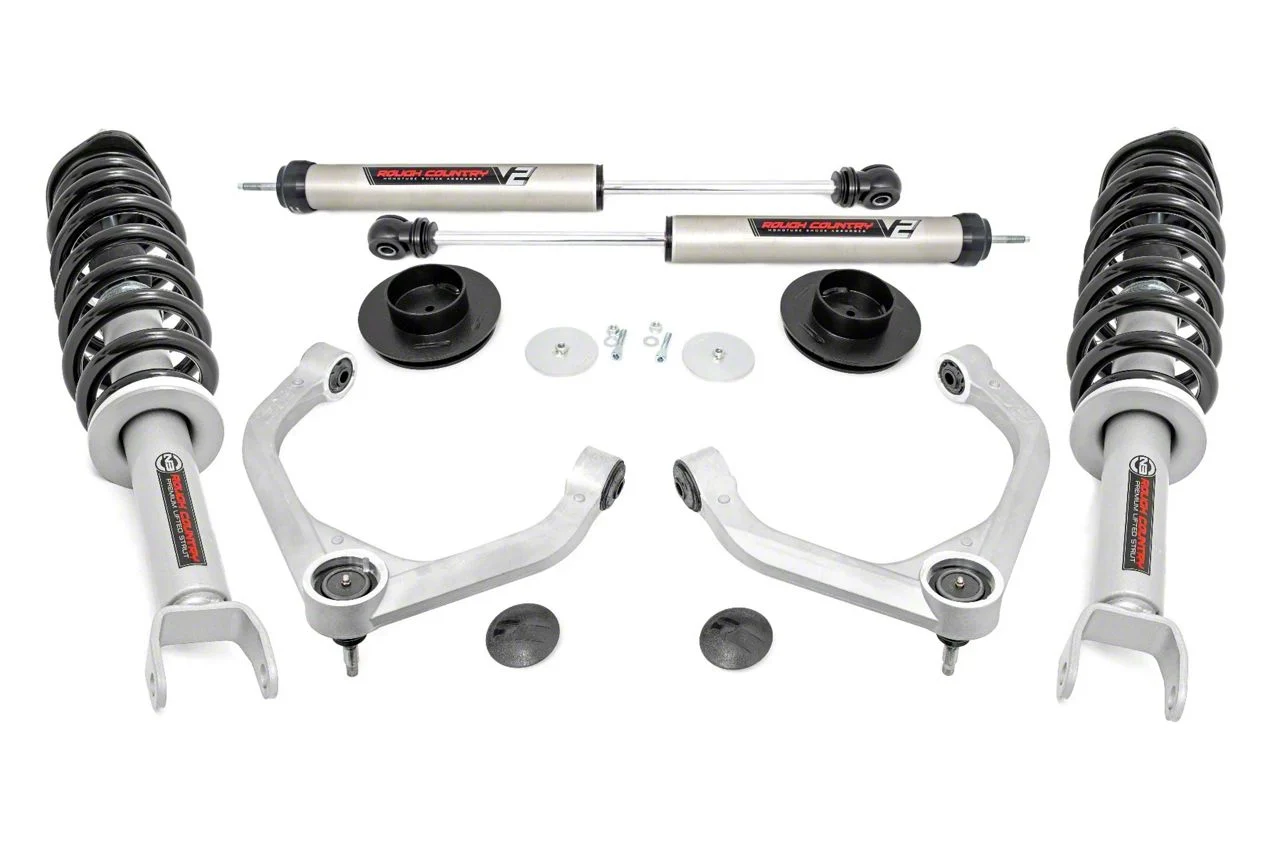 Rough Country 3.50-Inch Bolt-On Suspension Lift Kit with Lifted N3 Struts and V2 Monotube Shocks (19-24 4WD RAM 1500 w/o Air Ride, Excluding TRX)