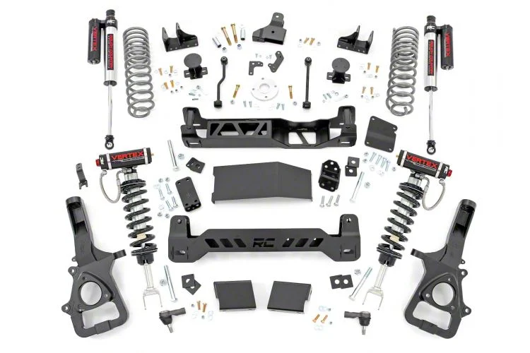 Rough Country Suspension 6-Inch Suspension Lift Kit with Vertex Adjustable Coil-Overs and Vertex Reservoir Shocks for 22XL Wheel Models (19-24 4WD RAM 1500 w/o Air Ride, Excluding TRX)
