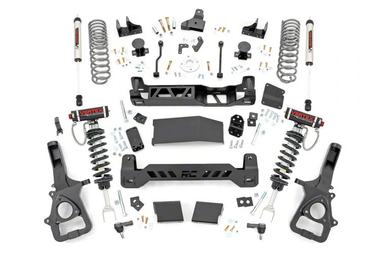 Rough Country Suspension 6-Inch Suspension Lift Kit with Vertex Adjustable Coil-Overs and V2 Monotube Shocks (19-24 4WD RAM 1500 w/o Air Ride, Excluding TRX)