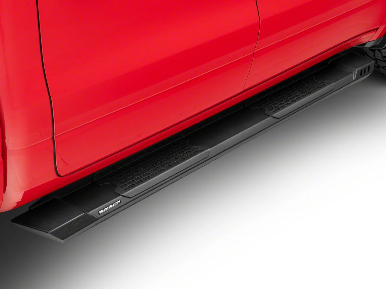 Rough Country HD2 Running Boards; Black (19-25 RAM 1500 Crew Cab)