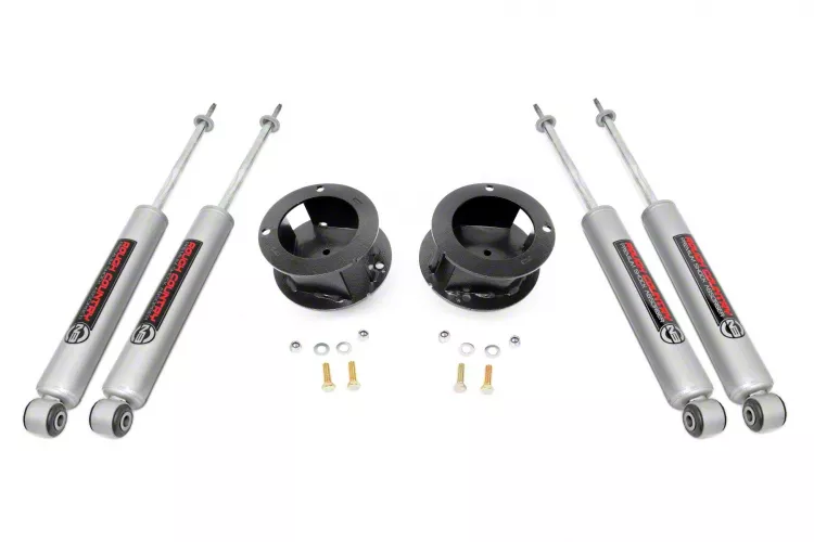 Rough Country Suspension 2.50-Inch Front Leveling Kit with Premium N3 Shocks ans Coil Spacers (14-26 4WD RAM 2500 w/ Rear Coil Springs, Excluding Power Wagon)