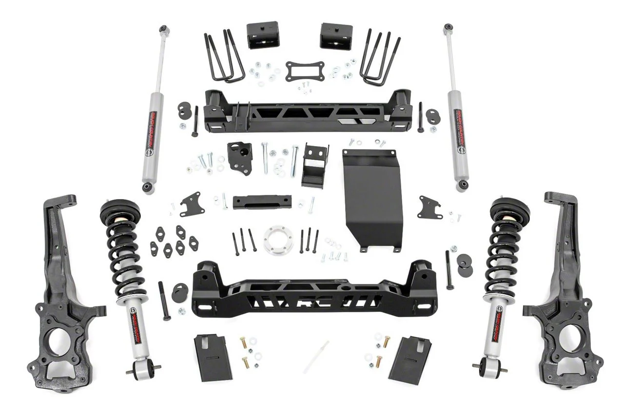 Rough Country Suspension 6-Inch Suspension Lift Kit with Lifted N3 Struts and Premium N3 Shocks (19-23 4WD Ranger w/ Factory Aluminum Knuckles, Excluding Tremor)