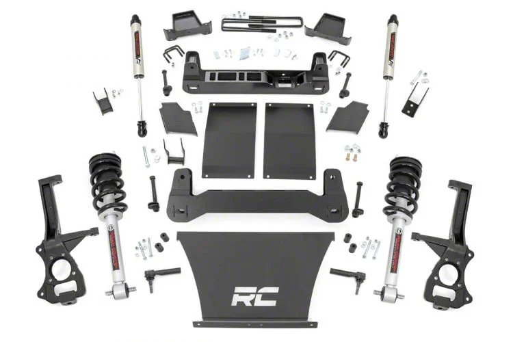Rough Country 6-Inch Suspension Lift Kit with Lifted Struts and V2 Monotube Shocks (19-25 Sierra 1500, Excluding AT4 & Denali)