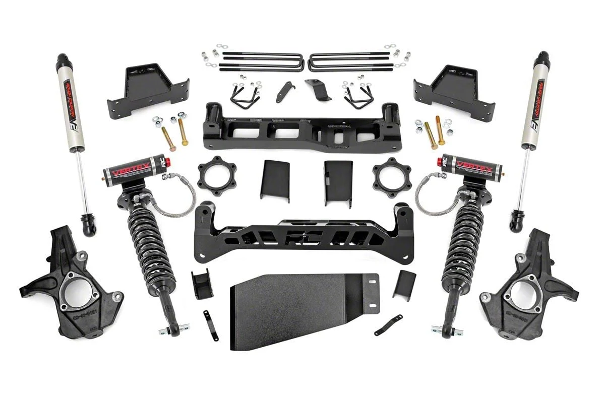 Rough Country Offroad 7.50-Inch Suspension Lift Kit with Vertex Adjustable Coil-Overs and V2 Monotube Shocks (07-13 4WD Sierra 1500)