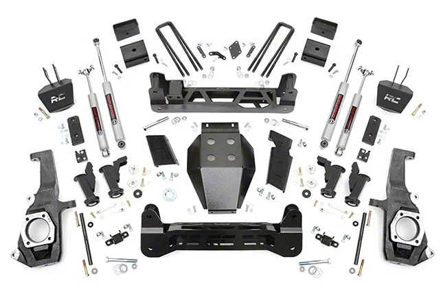 Rough Country Suspension 5-Inch Torsion Bar Suspension Lift Kit with Premium N3 Shocks (11-19 Sierra 2500 HD SRW, Excluding Denali)