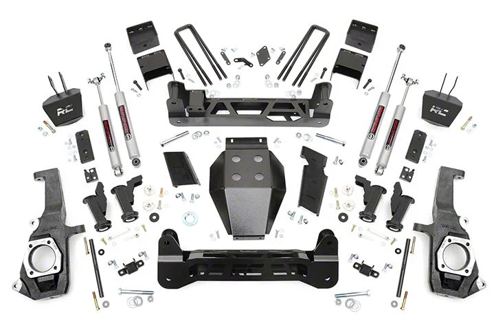 Rough Country Suspension 7.50-Inch Torsion Bar Suspension Lift Kit with Premium N3 Shocks (11-19 Sierra 2500 HD SRW, Excluding Denali)