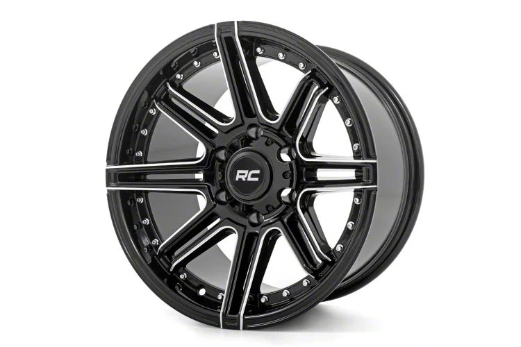 Rough Country 88 Series Gloss Black Milled 8-Lug Wheel; 20x10; -19mm Offset (20-26 Sierra 3500 HD SRW)
