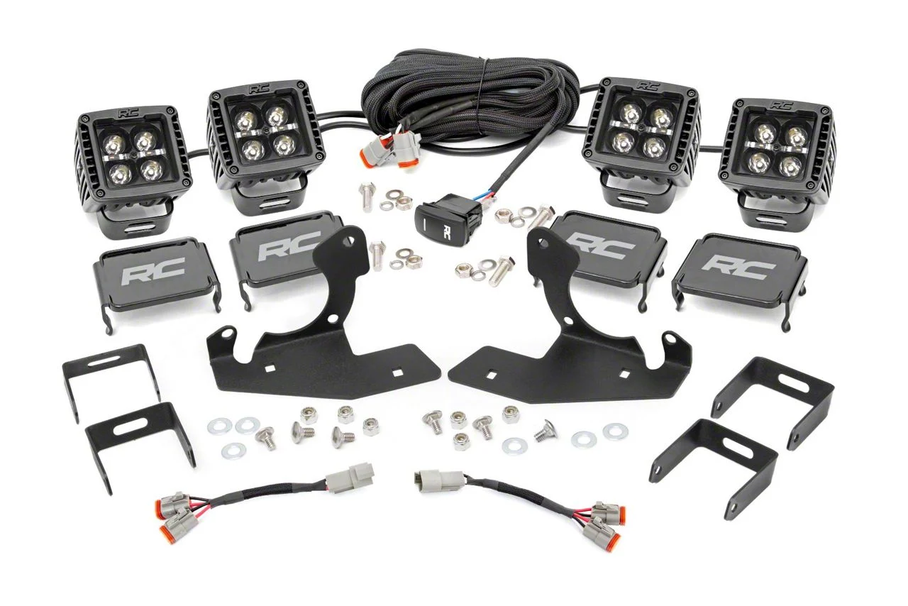 Rough Country Offroad Black Series LED Fog Light Kit with White DRL (07-13 Silverado 1500)