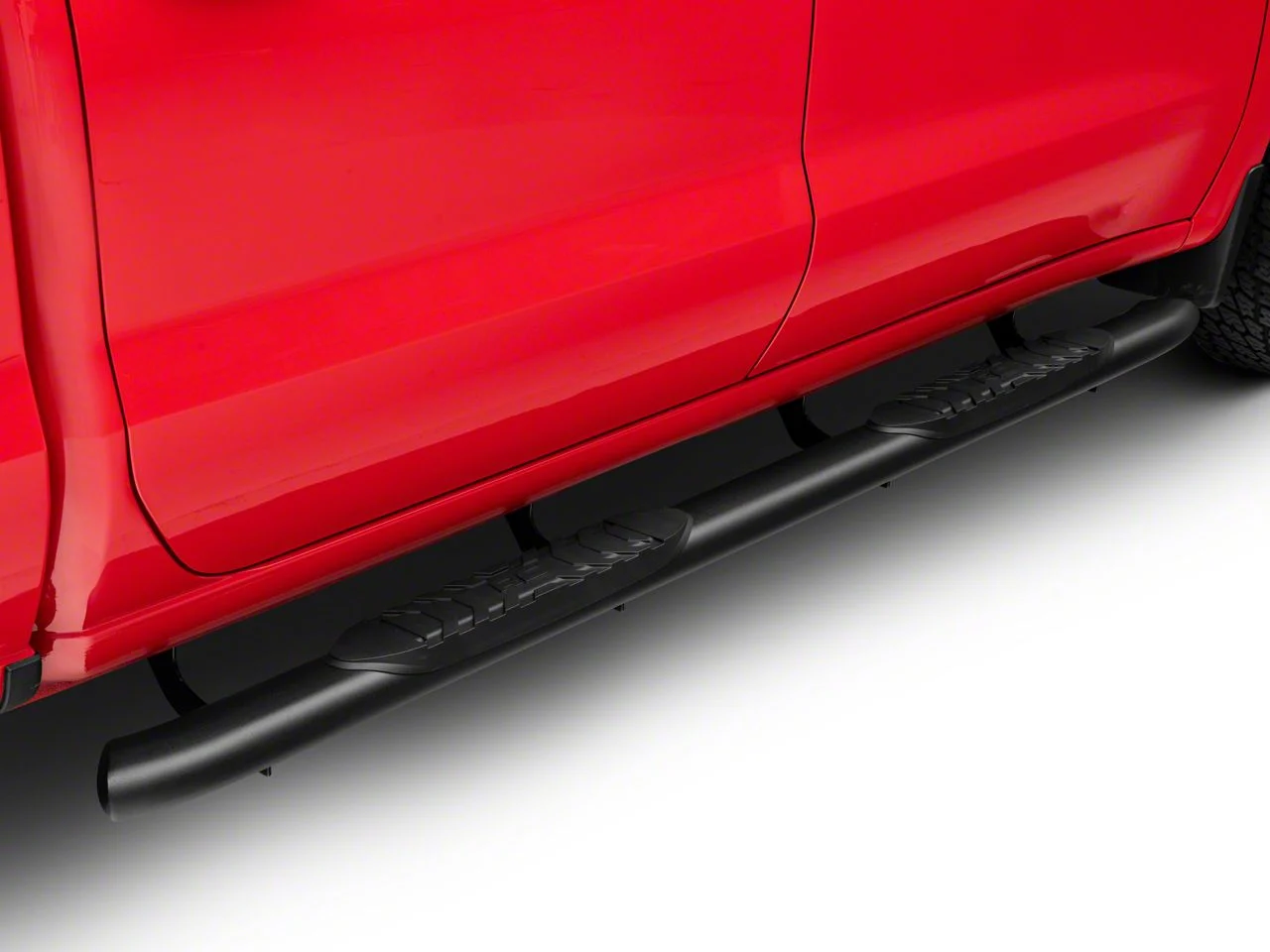 Rough Country Oval Nerf Side Step Bars; Black (19-26 Silverado 1500 Crew Cab)