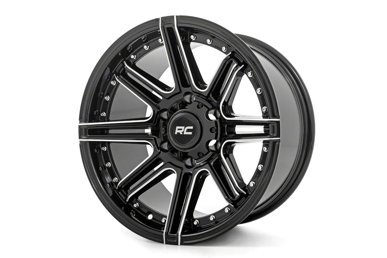 Rough Country 88 Series Gloss Black Milled 6-Lug Wheel; 17x8.5; -12mm Offset (07-14 Yukon)