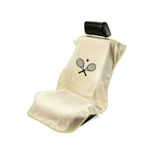 Seat Towel with Tennis Racquets Logo; Tan (Universal; Some Adaptation May Be Required)