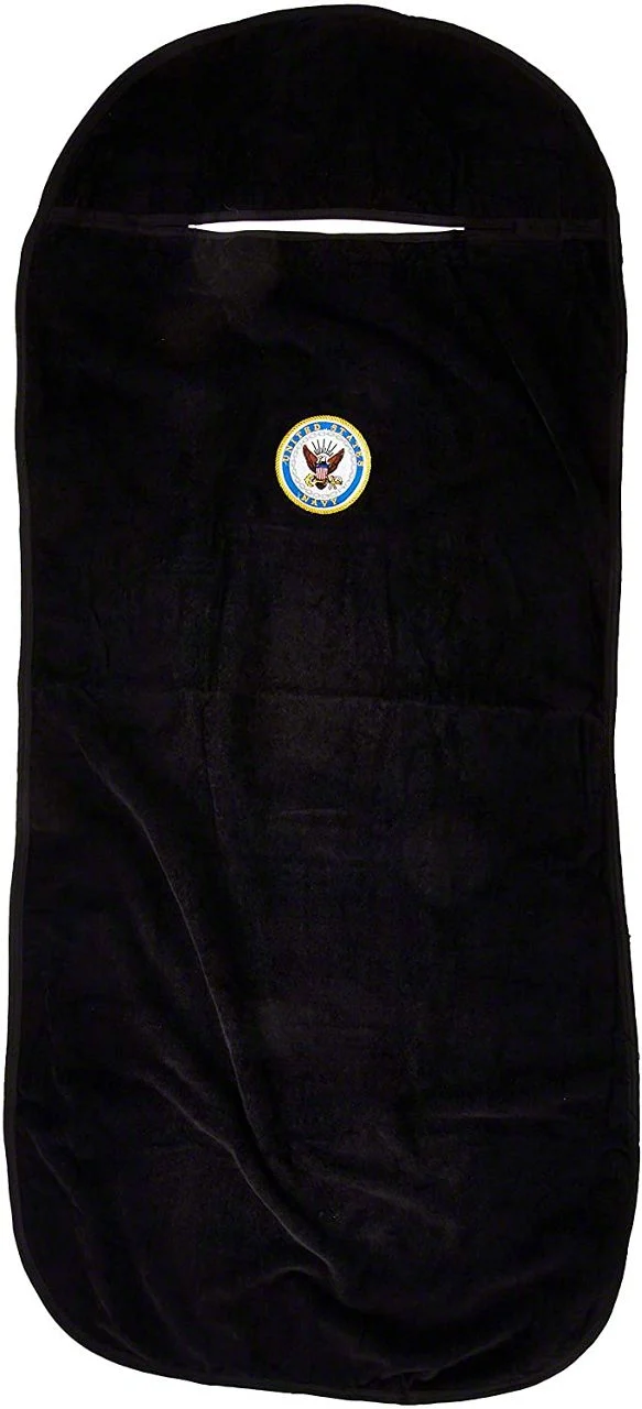 Seat Towel with US Navy Logo; Black (Universal; Some Adaptation May Be Required)
