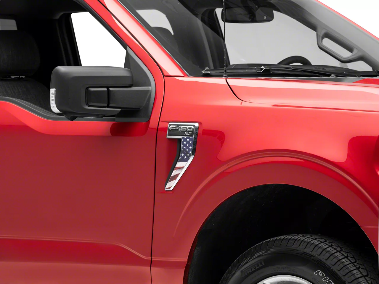 SEC10 Fender Grille Printed Decal; Real Flag (21-26 F-150, Excluding Raptor)