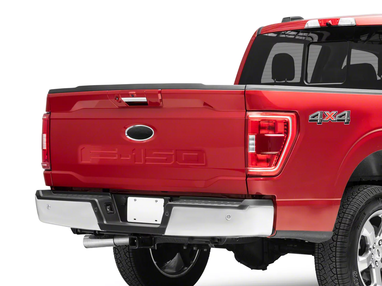 SEC10 Rear Logo Cover; Matte Black (21-26 F-150 w/o Tailgate Applique)