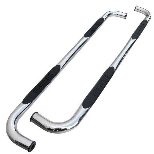 3-Inch Round Side Step Bars; Chrome (19-26 Sierra 1500 Crew Cab)