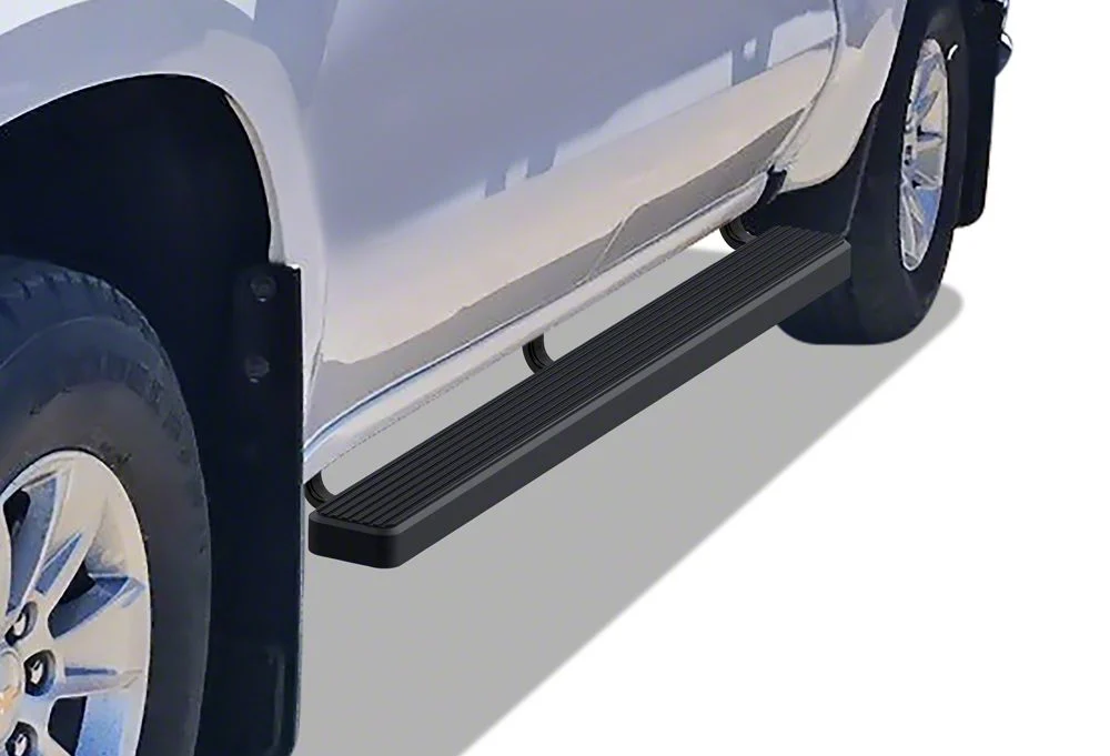 4-Inch iStep Running Boards; Black (19-26 Sierra 1500 Double Cab)