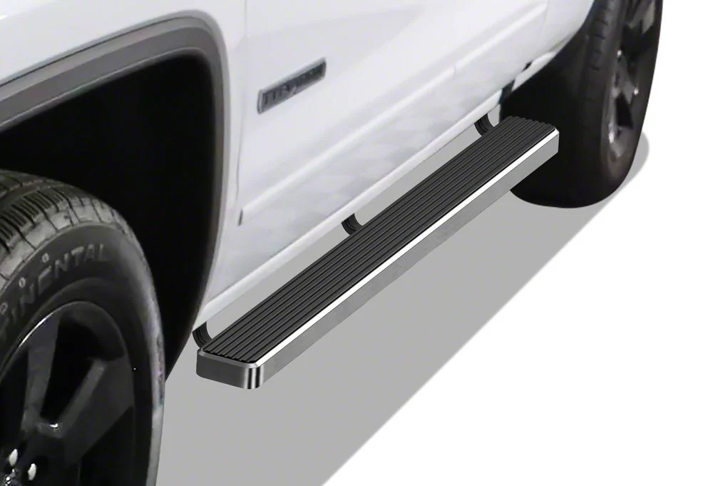 4-Inch iStep Running Boards; Hairline Silver (19-26 Sierra 1500 Double Cab)