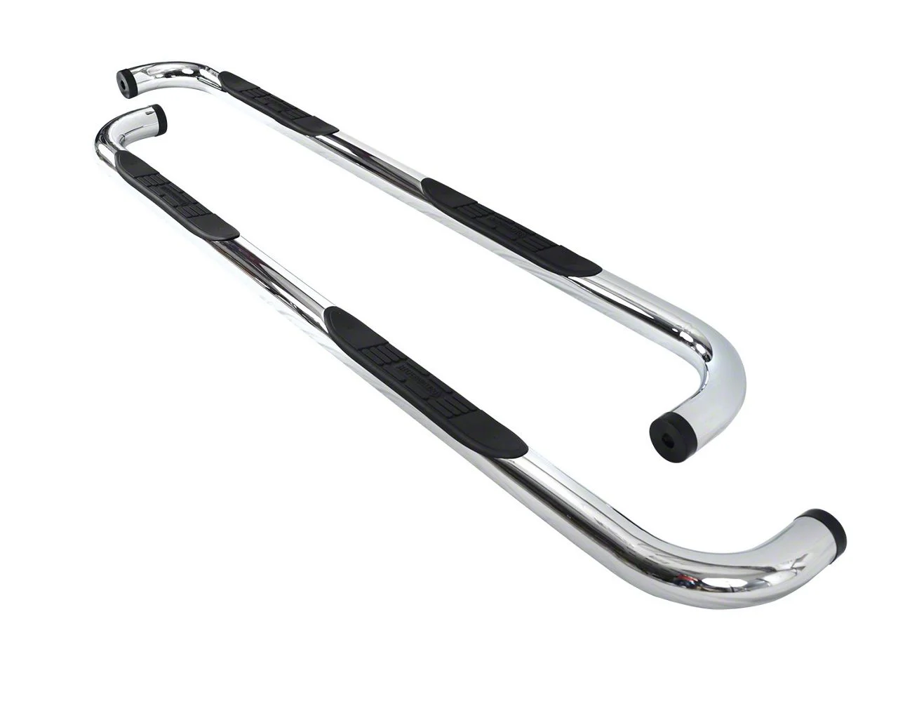 Go Rhino 3-Inch 4000 Series Cab Length Side Step Bars; Polished (04-13 Sierra 1500 Crew Cab)