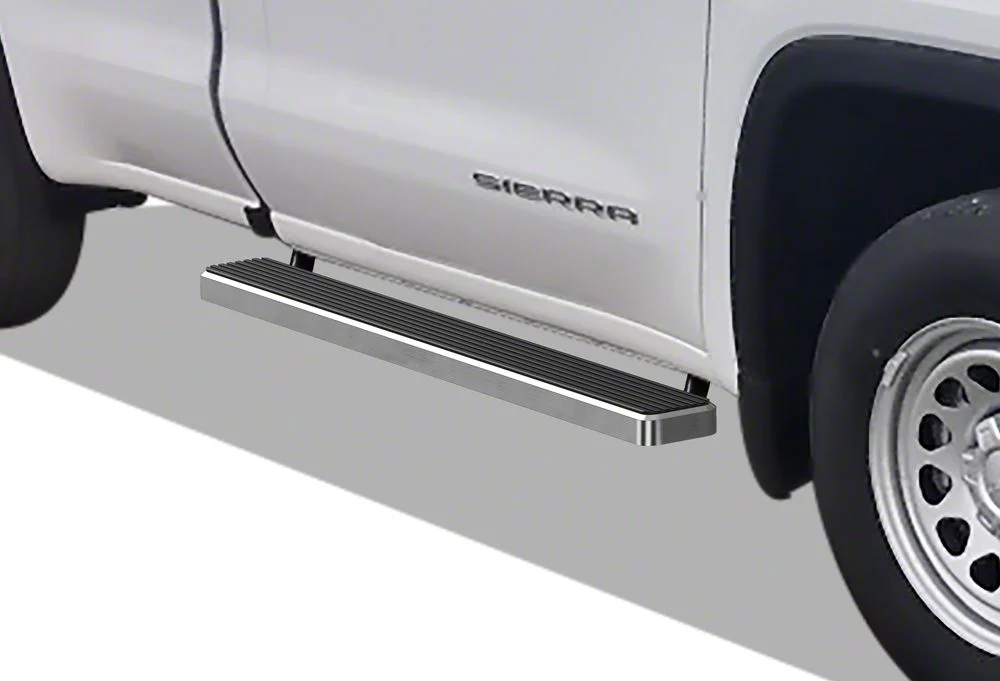 5-Inch iStep Running Boards; Hairline Silver (19-26 Sierra 1500 Regular Cab)