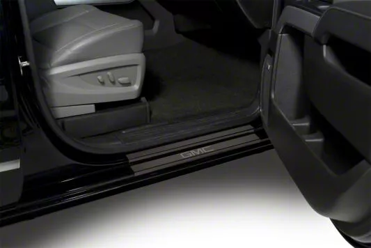 Putco Black Platinum Door Sills with GMC Logo (14-18 Sierra 1500 Double Cab)
